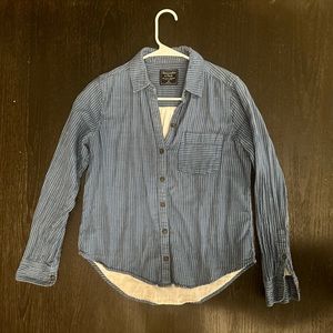 Abercrombie & Fitch blue and white stripes- button down shirt